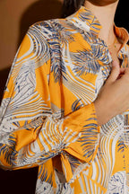 Fern Print Femme Blogger Shirt Yellow