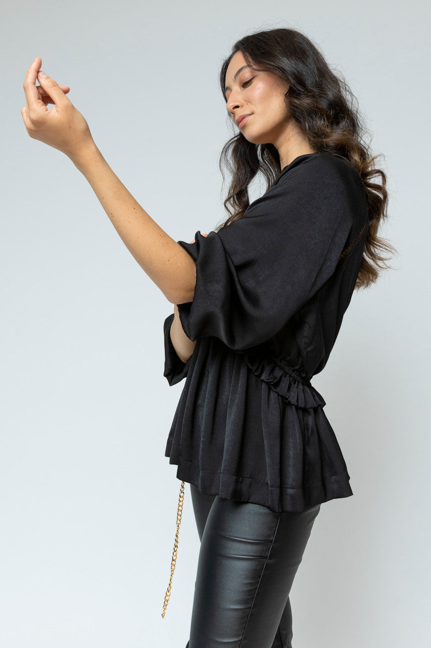 Black Trim Detail Blouse - Sale
