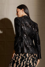 Black Sequin Sisca Blazer