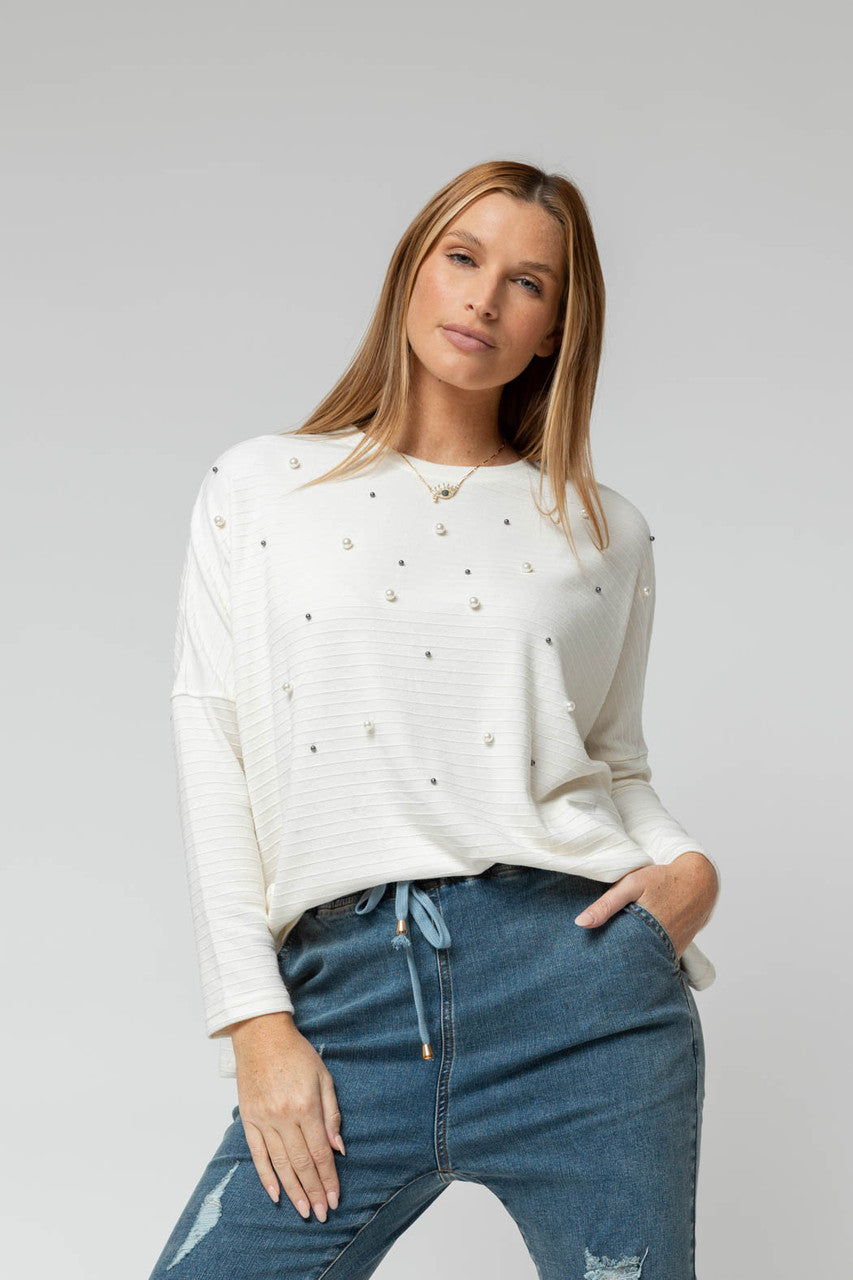 Ivory Pearl Crew Jumper-sale
