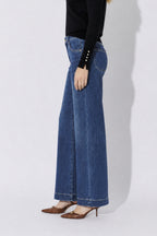 Mid Denim Wide Leg Jean