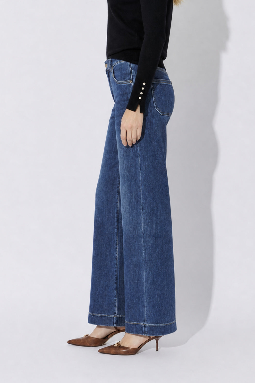 Mid Denim Wide Leg Jean