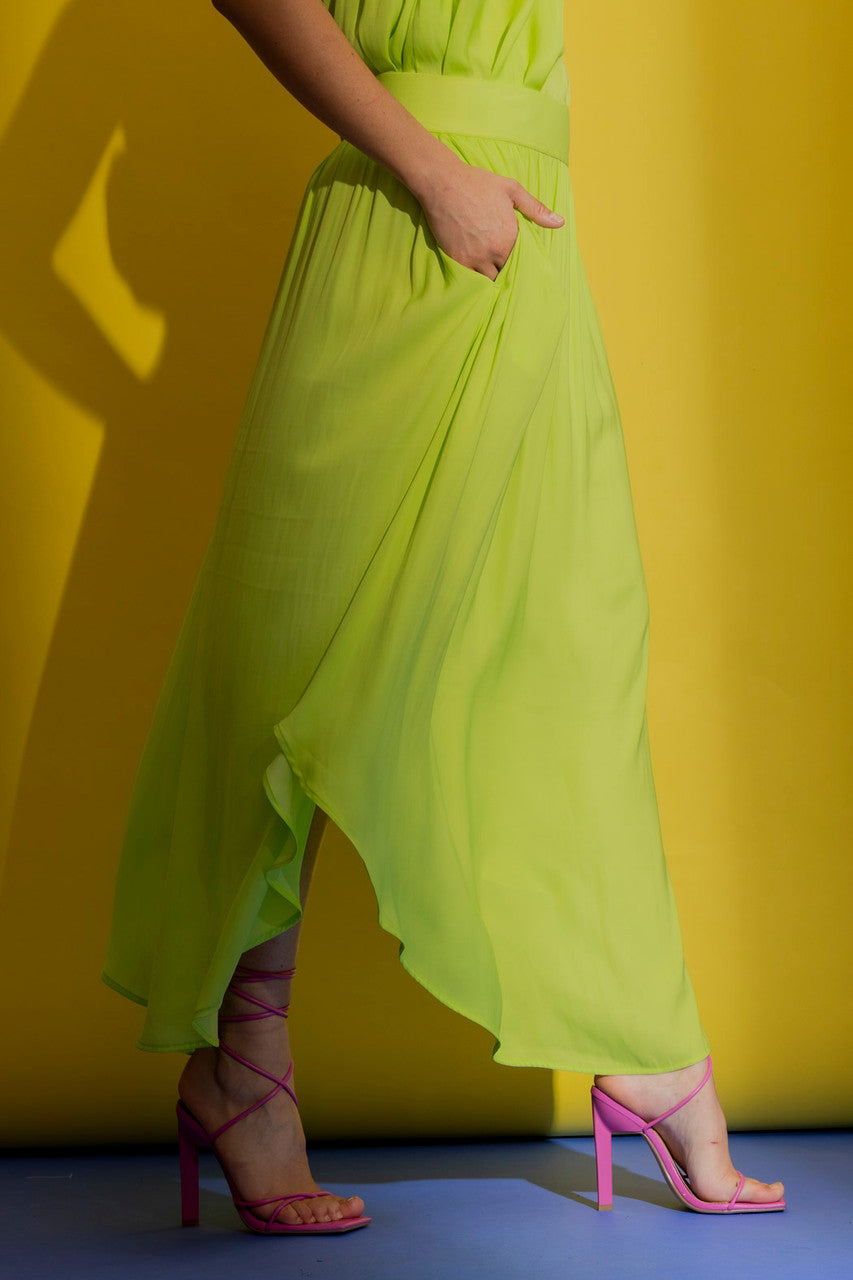 Neon Silky Slip Skirt