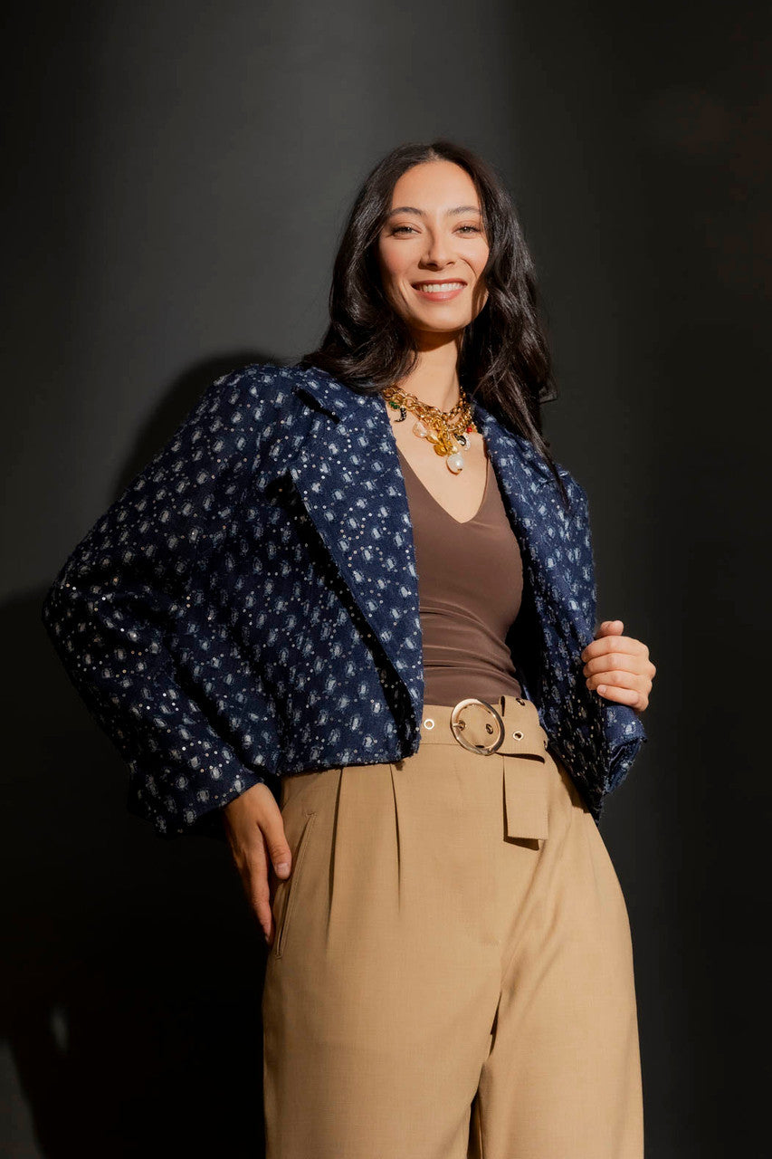 Dark Denim Sequin Jacket Dark Denim