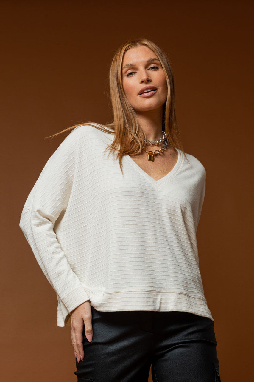Ivory Ava V Neck Jumper