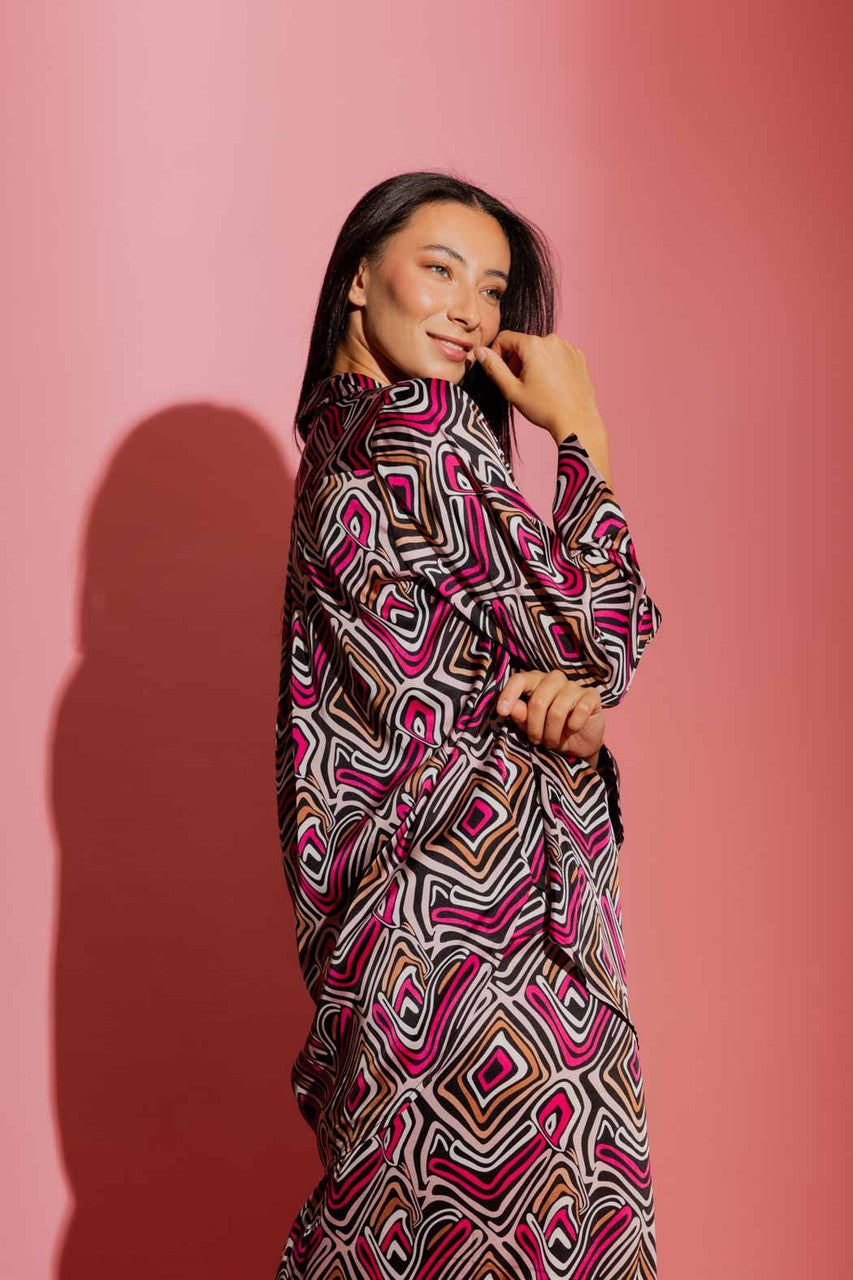 Pink Swirl Boyfriend Shirt Pink Swirl