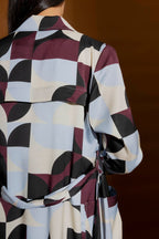 Blue/Merlot Retro Trench Coat