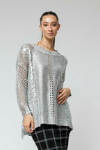 Silver Crochet Foil Knit
