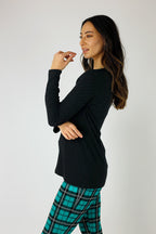 Black Sparkle V-Neck Top - FINAL SALE