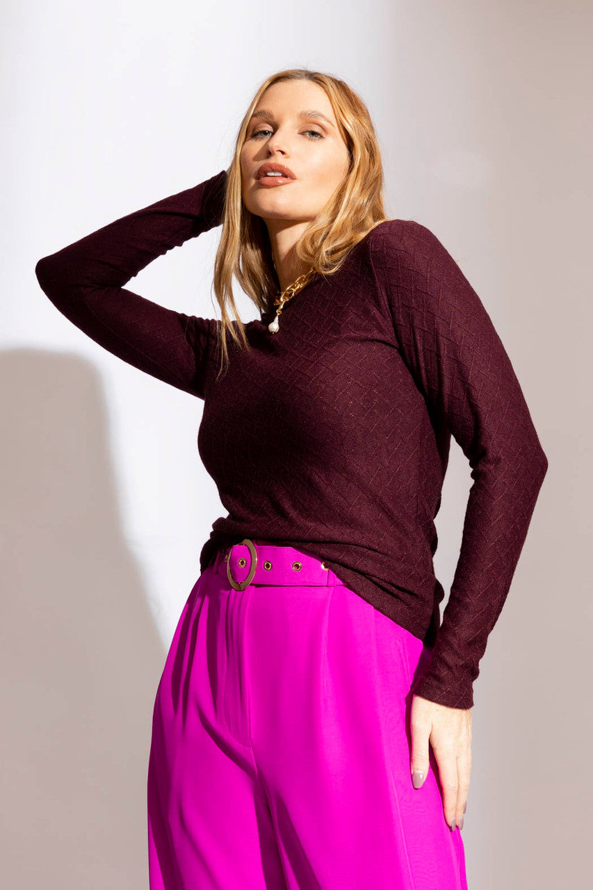 Plum Lurex Basic Top