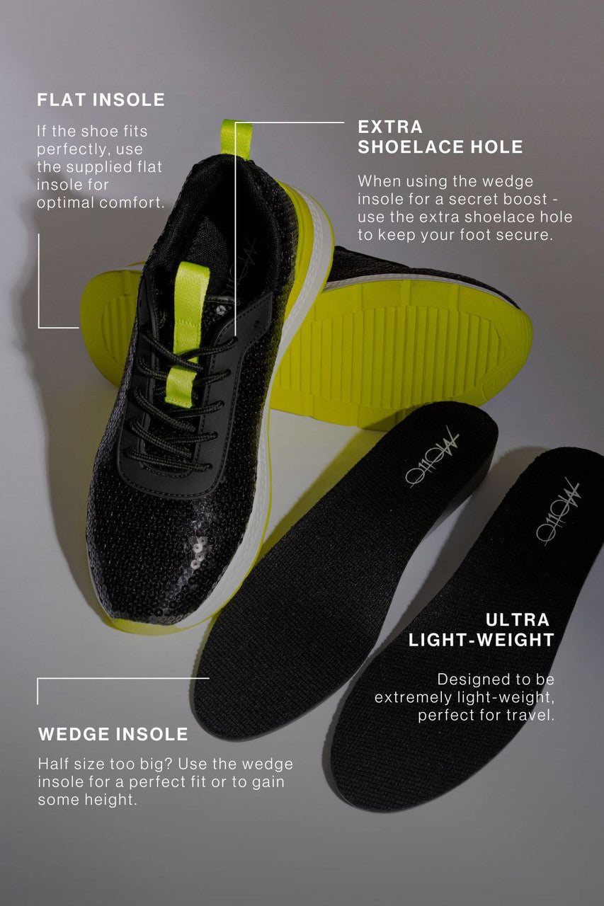 Neon/Black Sequin Sneaker