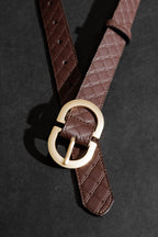 Chocolate Embossed Classic Belt Chocolate O/S