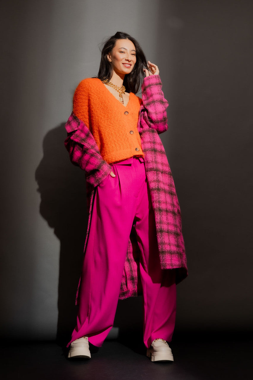 Orange Fluffy Wonder Cardigan