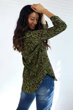Khaki Animal Silky Asana Shirt - SALE