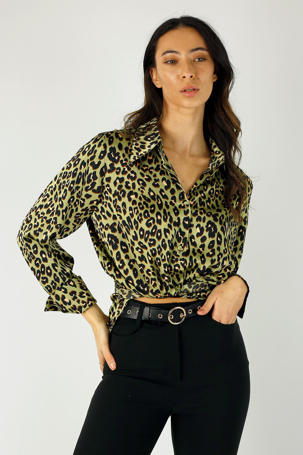 Sage Animal Silky Zhoush Shirt - SALE