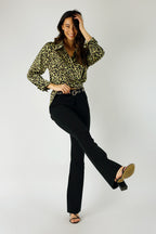 Sage Animal Silky Zhoush Shirt - SALE