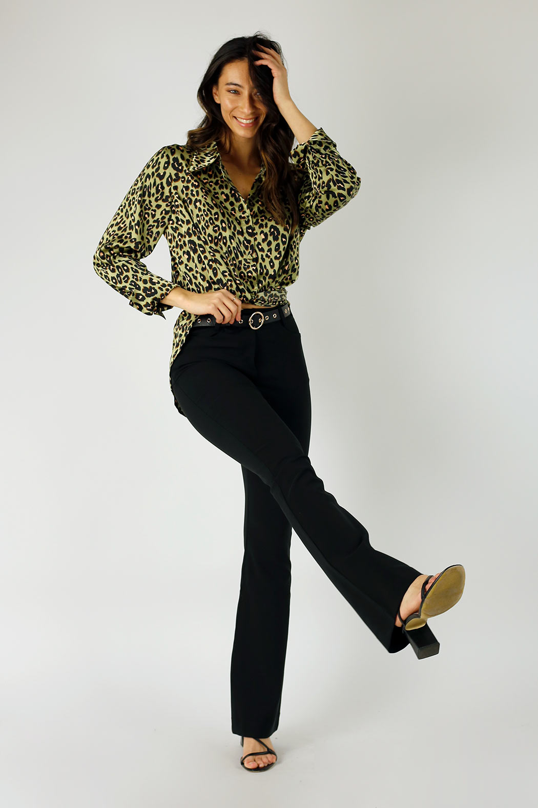 Sage Animal Silky Zhoush Shirt - SALE