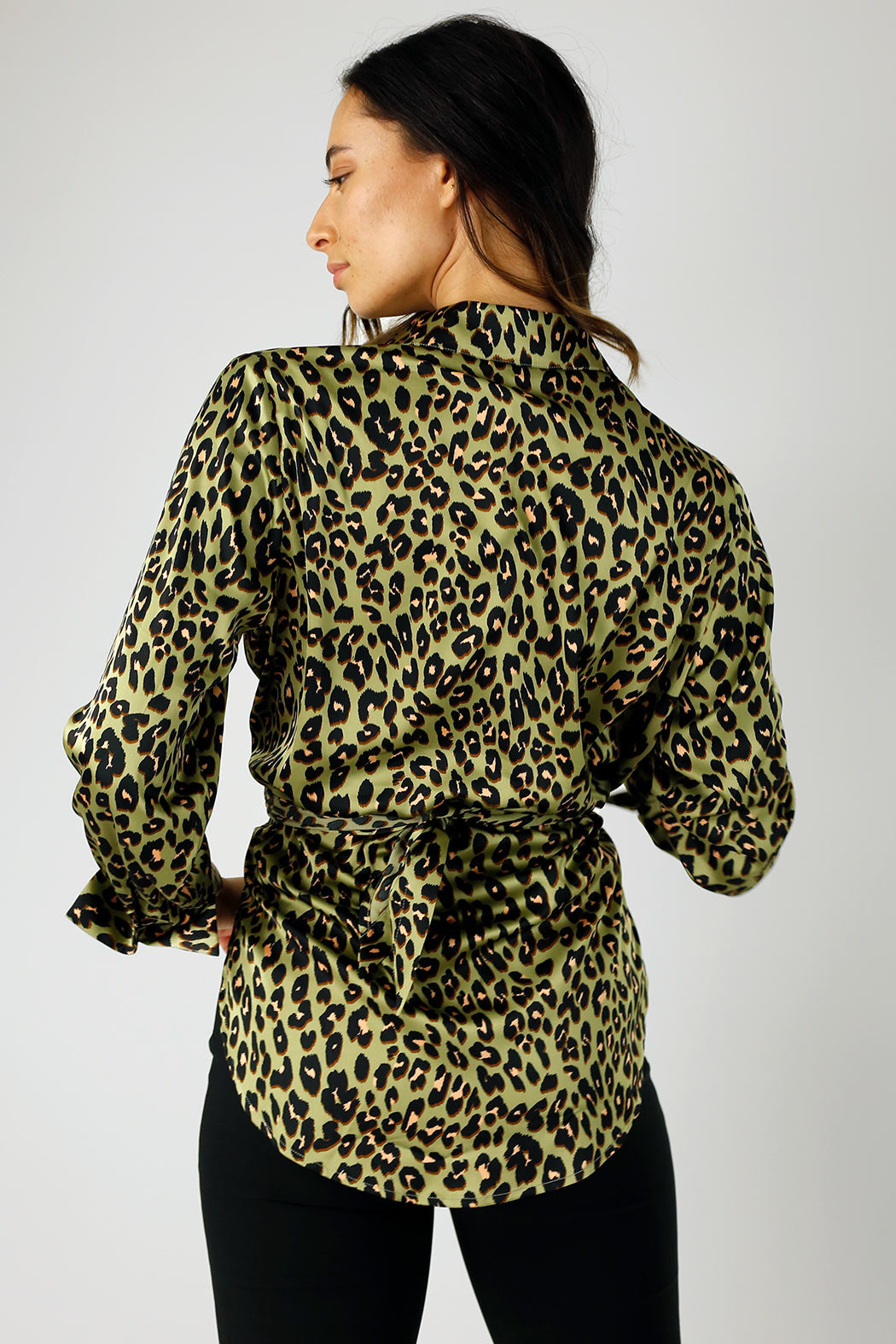 Sage Animal Silky Zhoush Shirt - SALE
