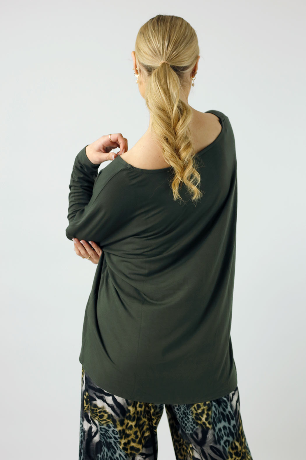 Khaki Bamboo Slouch Top