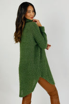 Khaki Fluffy Turtle Jumper - SALE