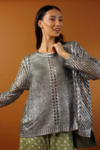 Khaki Foil Crop Jumper