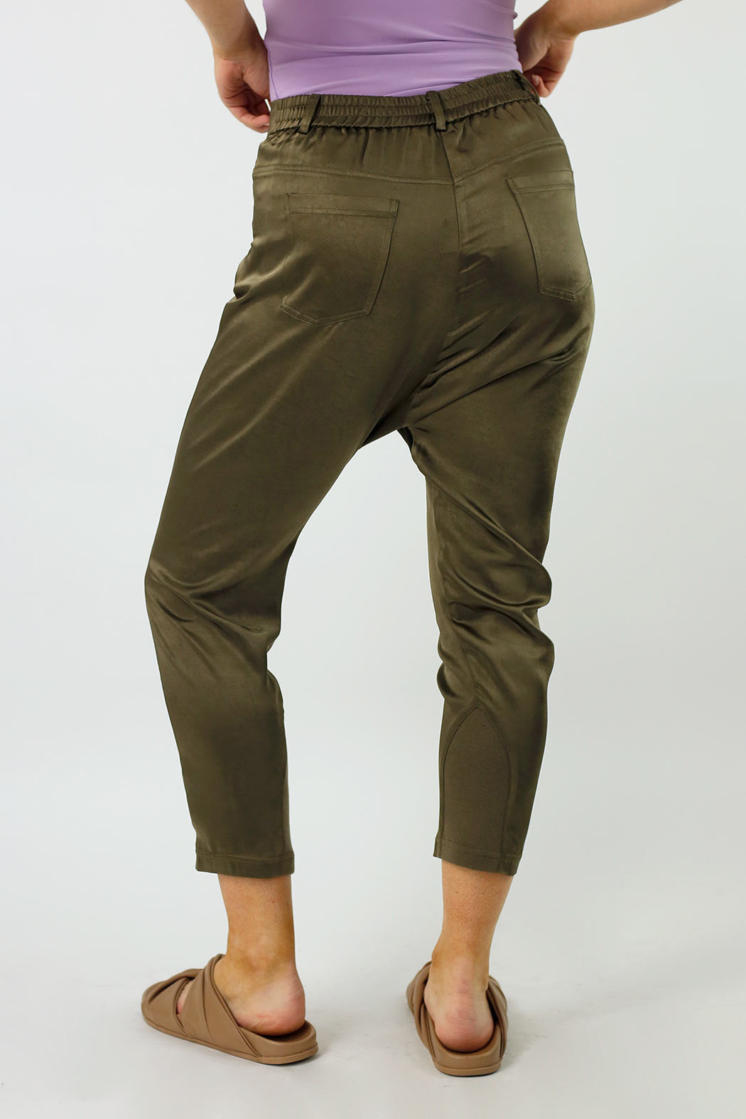 Khaki Satin Droppie - FINAL SALE