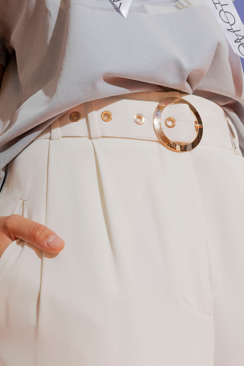 White Euro Cleo Pants