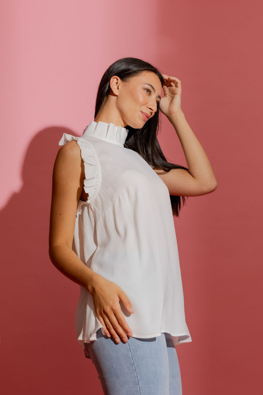 Ivory Ruffle Cami