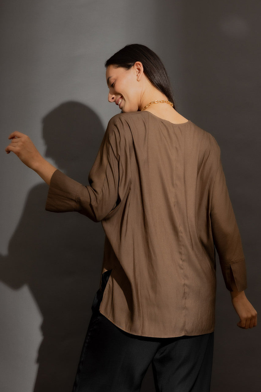 Cocoa Long Sleeve Bondi Top