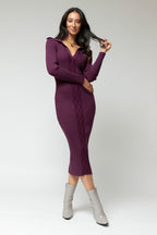 Plum Cable Knit Dress - SALE