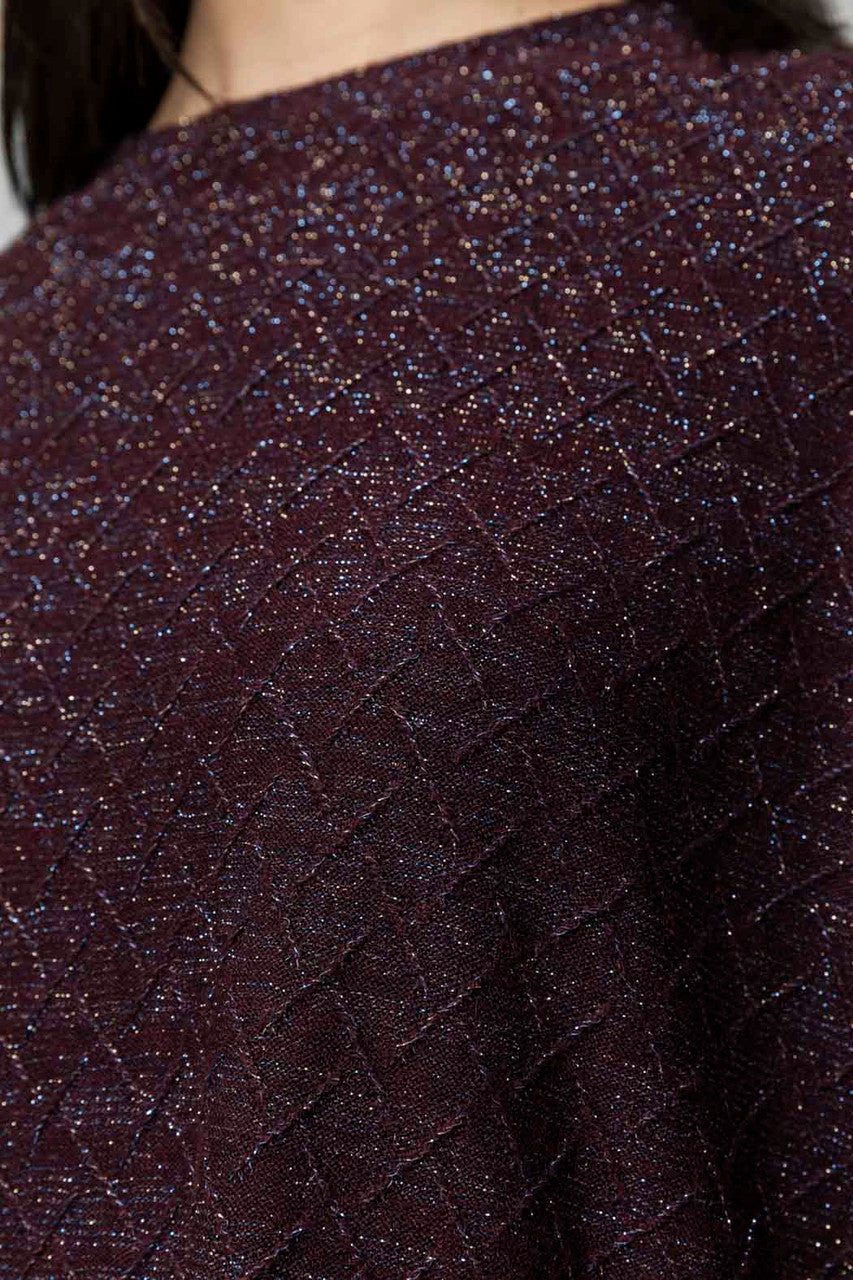 Plum Lurex Crew Neck Jumper