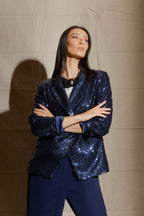 Navy Sequin Sisca Blazer