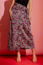 Pink Swirl Knot Front Skirt Pink Swirl