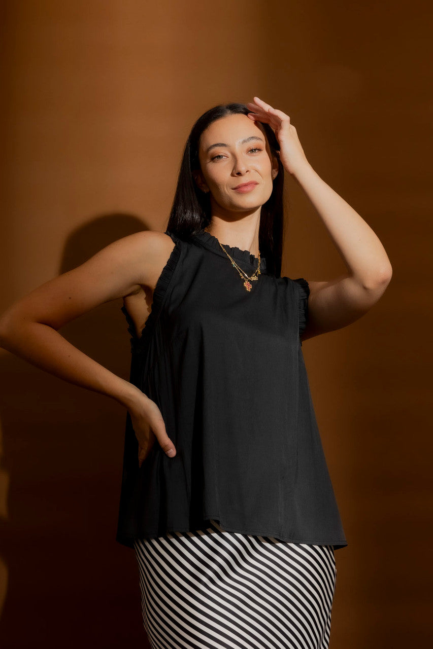 Black Ruffle Cami