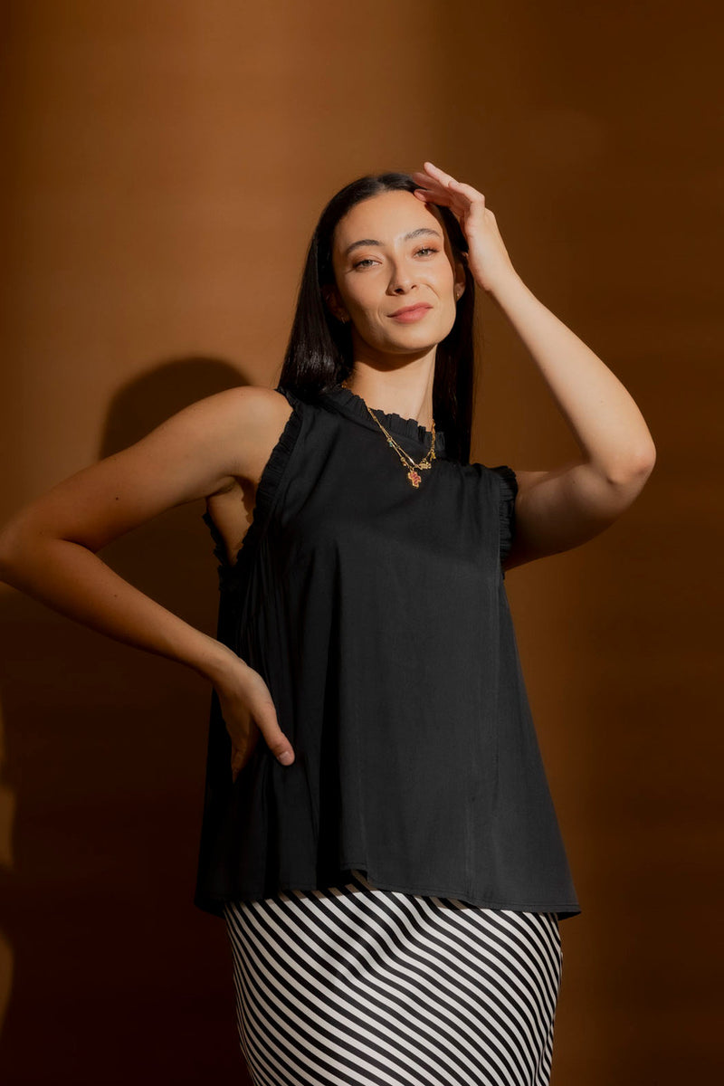 Black Ruffle Cami