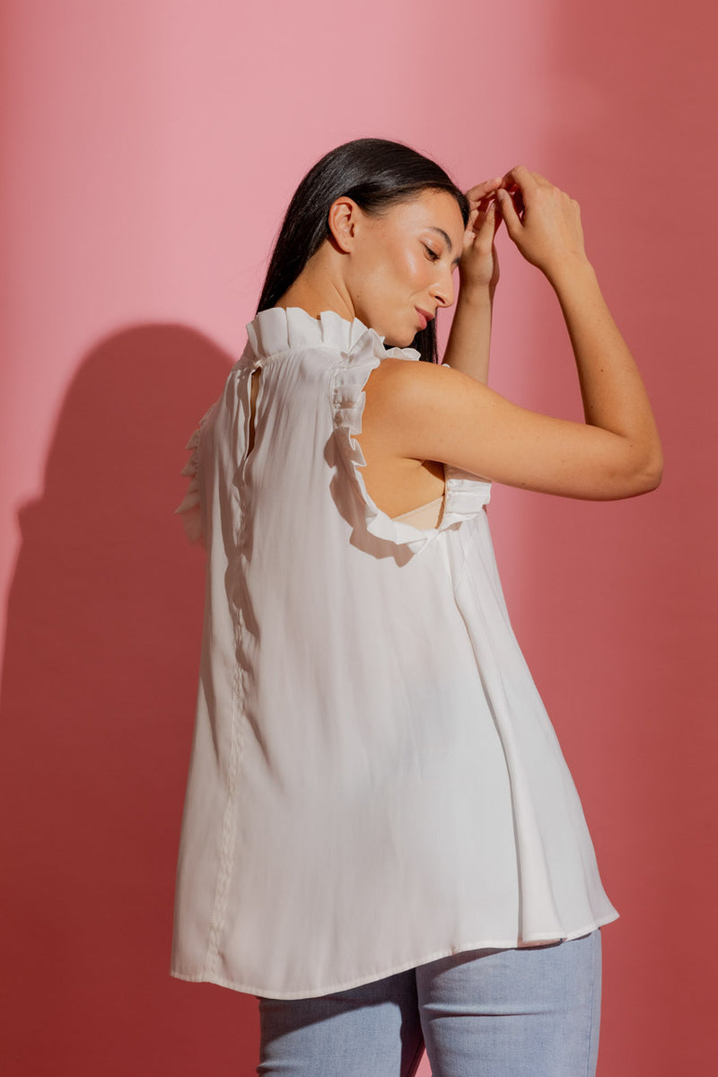 Ivory Ruffle Cami