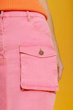 Pink Cargo Jean Skirt