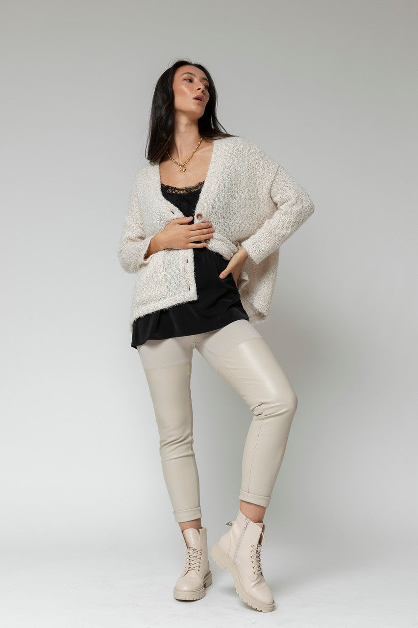 Ivory Fluffy Pocket Cardi - Sale