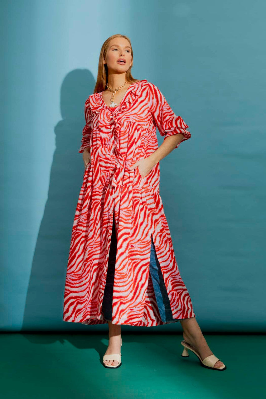 Red/pink Ruffle Dress