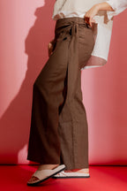 Latte Linen Sarong Tie Pant