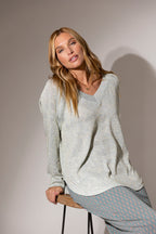 Blue Sparkle V Neck Jumper - Final Sale
