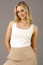 Ivory Vegan Leather Bustier Cami - FINAL SALE