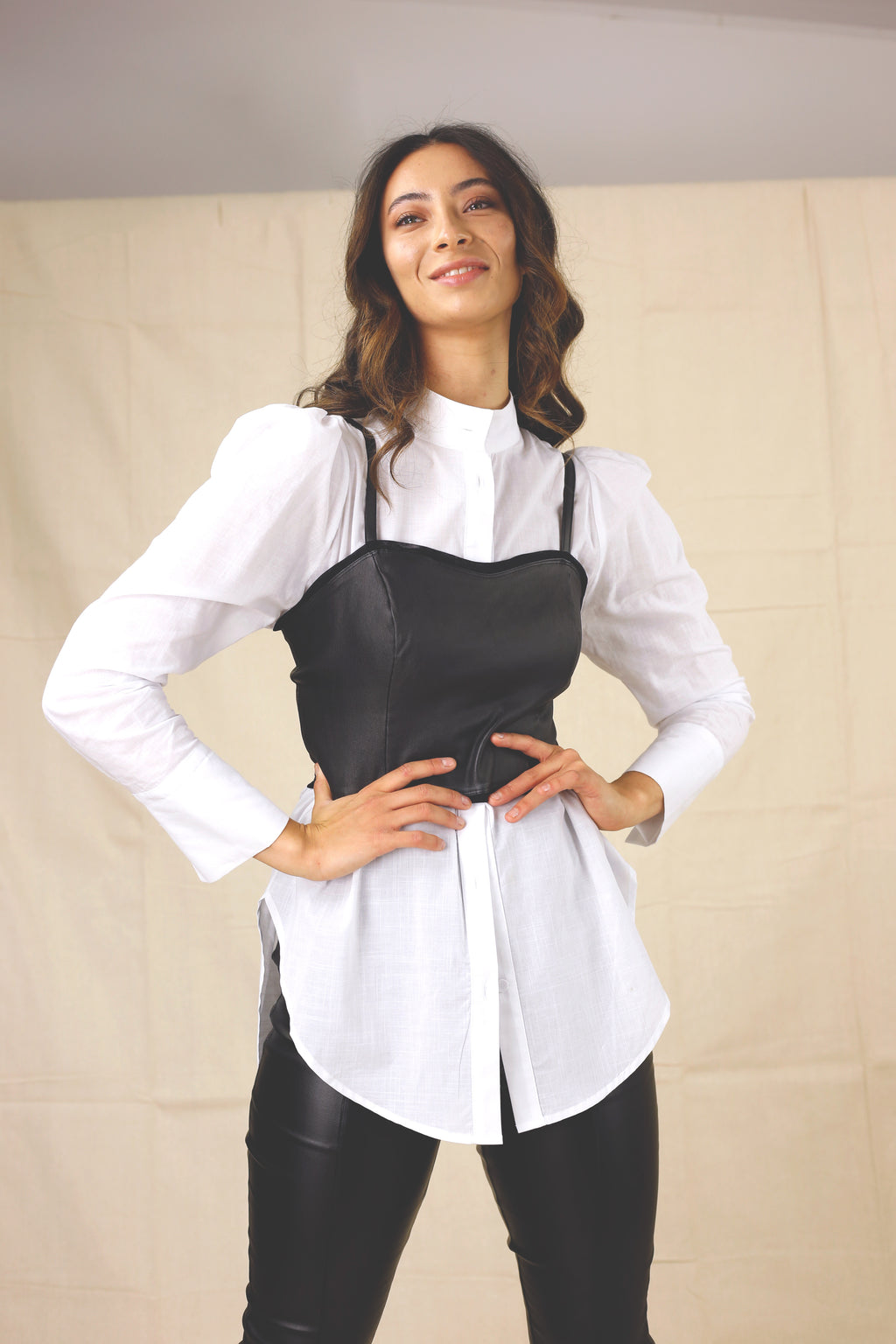 White Cotton Statement Blouse - SALE