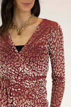 Pink Gold Animal Mesh Wrap Dress - Final Sale