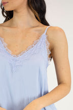Pale Blue Soft Touch Basic Lace Cami - Final Sale