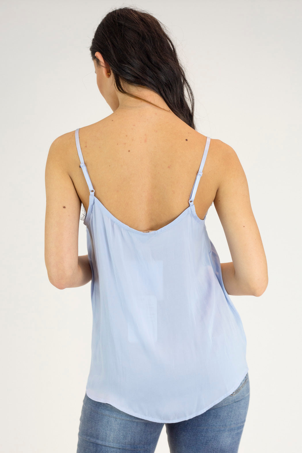 Pale Blue Soft Touch Basic Lace Cami - Final Sale