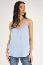 Pale Blue Soft Touch Basic Lace Cami - Final Sale