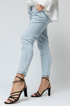 Pale Denim Drawstring Jeans - FINAL SALE
