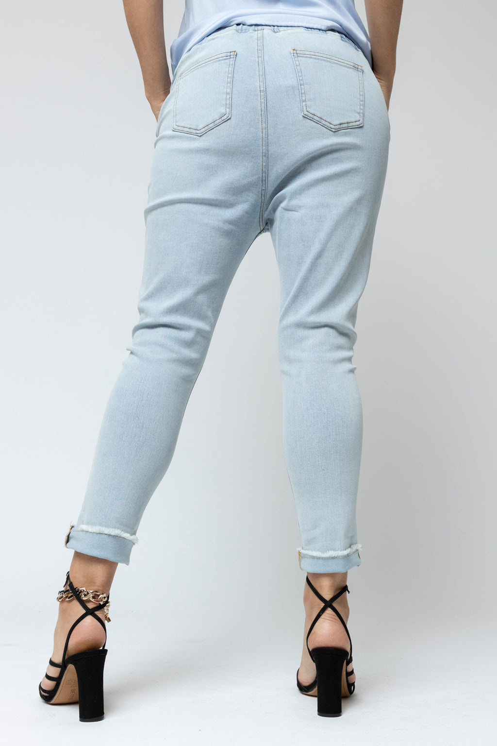 Pale Denim Drawstring Jeans - FINAL SALE