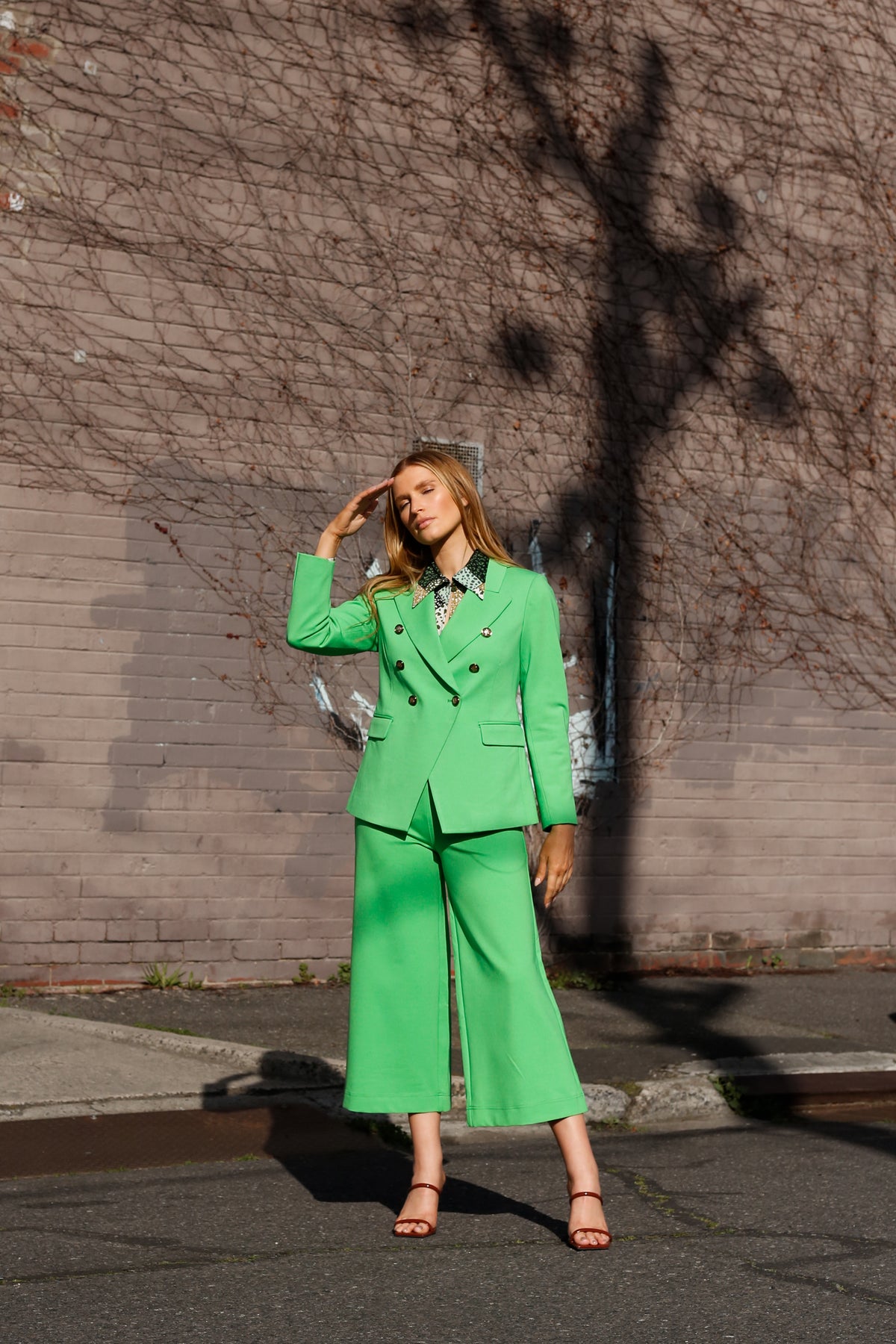 Green Ponte Jet Culotte - FINAL SALE